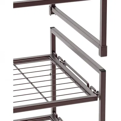 Bandeja de almacenamiento apilable ampliable de bronce de la zapata de rejilla de alambre organizador ajustables estanterías