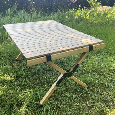 Tabla de plegado de Picnic de bambú de alta calidad al aire libre Camping mesas abatibles asiento 2