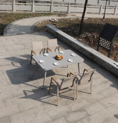 Patio al Aire Libre Villa de las mesas y sillas Open-Air balcón fuera de la tabla de aleación de aluminio nórdico Simple Ocio mesas y sillas