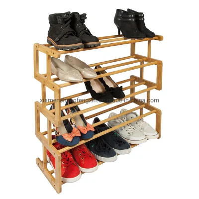 La decoración del hogar de nivel 5 Organizador de Almacenamiento en rack de zapatos de madera