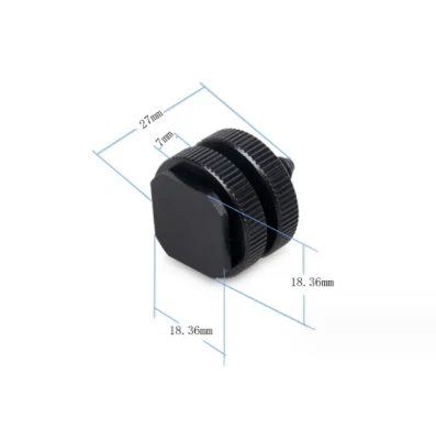 3/8 cierre doble del tornillo metálico del trípode a la zapata de flash Soporte del adaptador