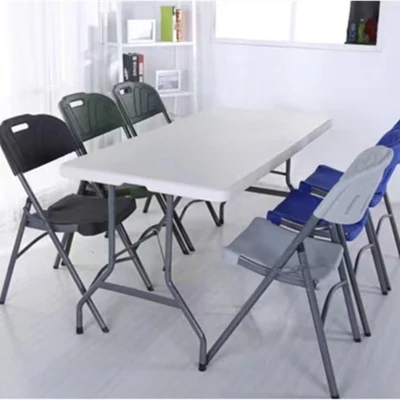 Mesa plegable al aire libre portátil rectangular pequeña mesa de comedor y sillas
