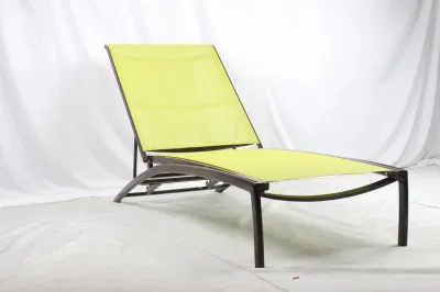 Muebles de cubierta de la piscina comercial Marco de aluminio malla tejido exterior Chaise Salón