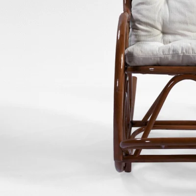 Cómoda Mecedora de mimbre mimbre natural con cojín silla Sillón
