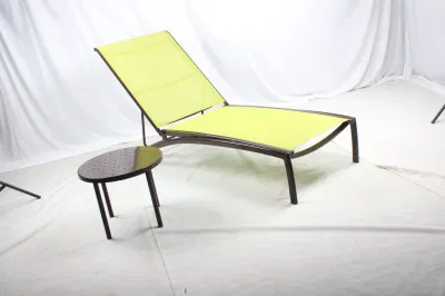 Muebles de cubierta de la piscina comercial Marco de aluminio malla tejido exterior Chaise Salón