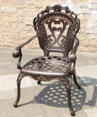 Yiran Bistró Patio exterior de aluminio fundido Rust-Resistant silla de mesa y sillas para porche jardín patio negro