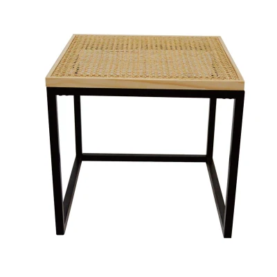 La vida moderna habitación jardín Rattan Mesa redonda de madera maciza mesa de café mesa lado diseñador