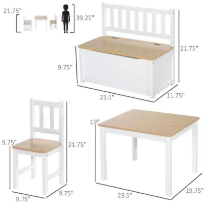 Una buena venta Kid blanco de la actividad de la tabla de madera maciza Kid jugar juegos de mesa con silla