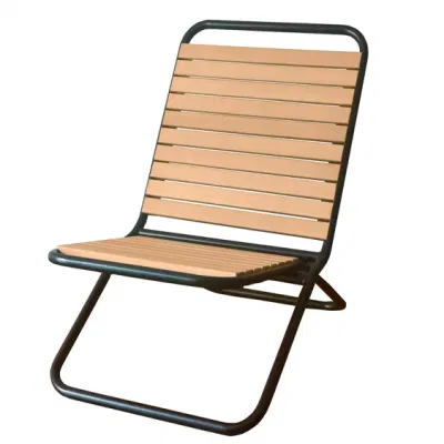  Muebles de exterior moderno estilo Metal Marco de madera listones plegable portátil Silla de jardín