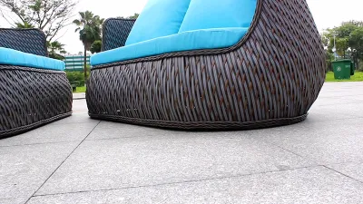 Tumbona silla cama Playa tumbonas de ratán Piscina Jardín de plástico Columpio de madera plegable para salón con forma de S al aire libre sofá cama