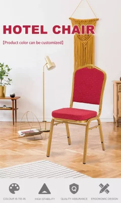  Sillas de banquete de muebles de exterior apilables de acero y aluminio de alta calidad para eventos en salones de hoteles, bodas y banquetes. Sillas de recepción de iglesia y sillas de recepción.
