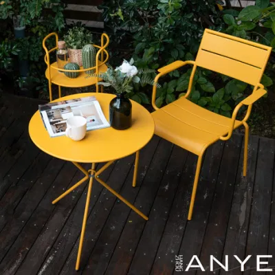  Premium Acero firme Mobiliario de Villa Amarillo Jardín de té silla Cómodo sillón informal