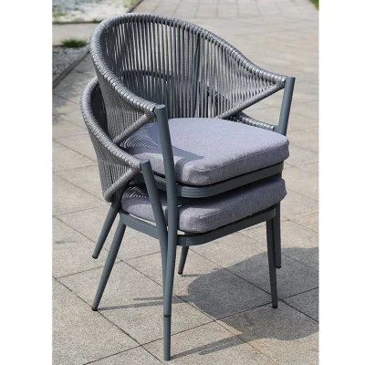 Bistro Mobiliario de patio exterior KD Table Rope Balcón al aire libre Mesa y sillas