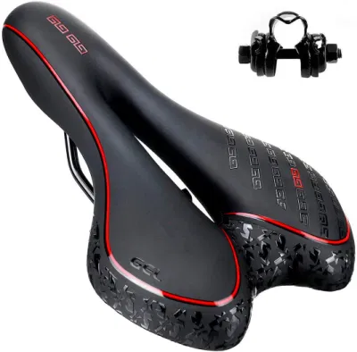  Asiento de bicicleta de carreras de cuero PU hueco para bicicleta de carretera, playa, montaña, crucero. Accesorios para bicicleta.
