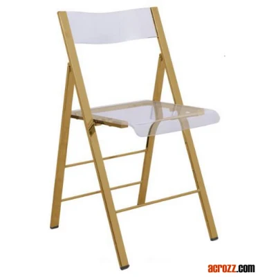 Leisuremod Menno Lucite Acrílico apilable comedor silla plegable Leisure Mod Presidente Menno