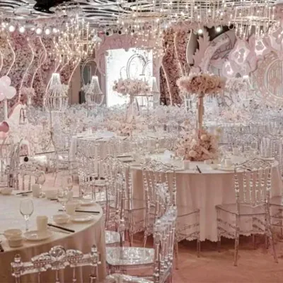 Kd plástico acrílico cristal de diseño Phoenix evento boda silla Chiavari
