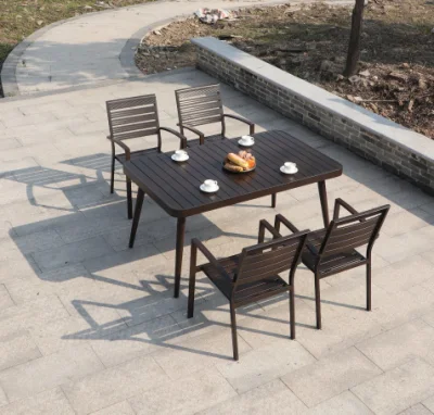  Todo exterior americana Ocio Arte aluminio colocar mesas y sillas de patio exterior fuera de la Villa Garden Café tienda de té de leche