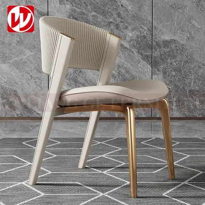 Sillas de comedor de lujo moderno Golden Stainless Steel Lounge Ocio Silla Casa comedor silla
