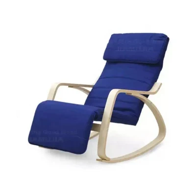 Hogar Muebles de madera silla mecedora con reposapiés y reposacabezas