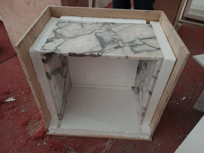 Fabricación de la fábrica de piedra pequeña mesa mármol natural Muebles de jardín de piedra pulida, mesa de café en el interior de tamaño personalizado