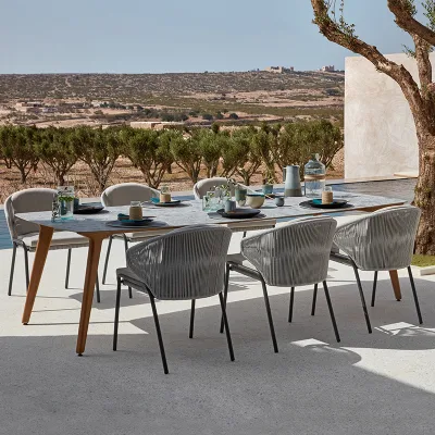 Al aire libre Nordic Leisure Rattan cafetería tejida Casa de familia Balcón Restaurante Sillas