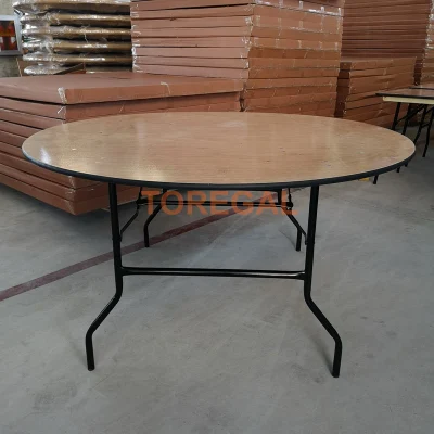  Barato Oferta Hotel exterior mesa de comedor plegable de madera y silla para Hotel parte