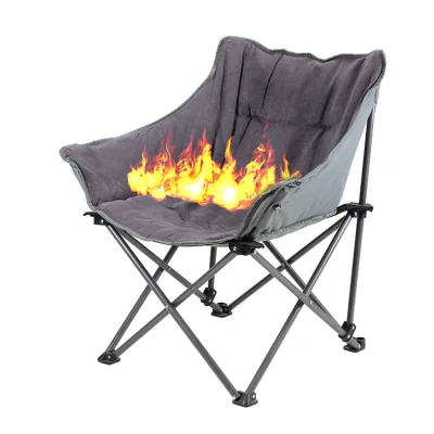  Logotipo personalizado con almohadilla de calentamiento silla plegable de camping para exteriores