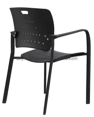 Marco recubierto de metal de color negro de plástico plegable Cubierta de asiento de atrás del tubo de 25mm de espesor 1,8 mm de la Sala de Conferencias Cátedra