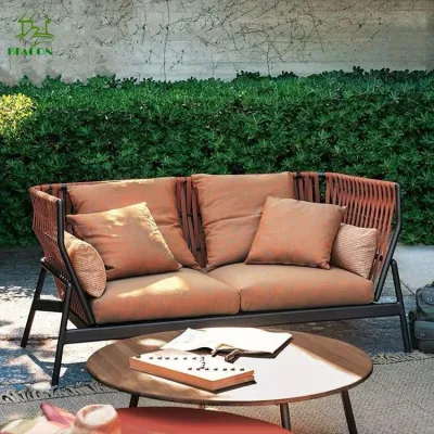 Silla de ocio exterior de alta calidad Rope Woven Waterproof Cushion Garden Silla de cátedra