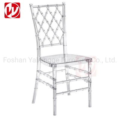 Hot Sale Wedding Event Hall Party silla de resina transparente de plástico Sillas de Cristal acrílico para Eventos Monobloc