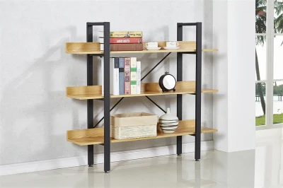 Muebles de Salón estantería metálica para Rack Framewooden Reservar Casa Estantería Metálica 3 niveles de diseño