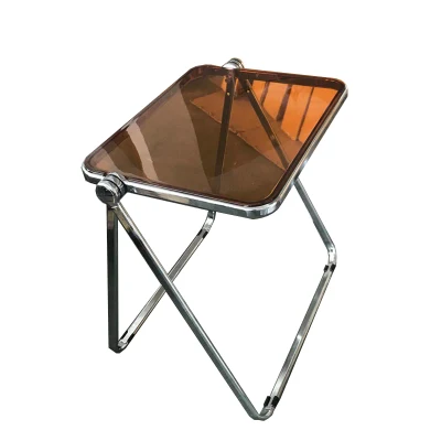 Ins Inicio Sala de estar al aire libre Muebles de dormitorio de acrílico de plástico de mesa plegable silla plegable mesa de comedor para jardín