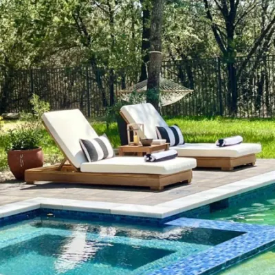  Tumbona de playa Piscina al aire libre los muebles de madera pequeña Sunlounger Tumbona Design