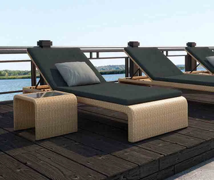 Luxury Wood Outdoor Furniture Teak Sun Lounger Beach Outdoor Teak Unique Chaise Wooden Sun Lounger