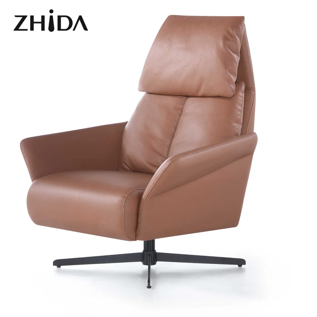 Italian Style Zero Gravity Folding Recliner Chair Leather Swivel Chairs Bedroom Comfort Lounge