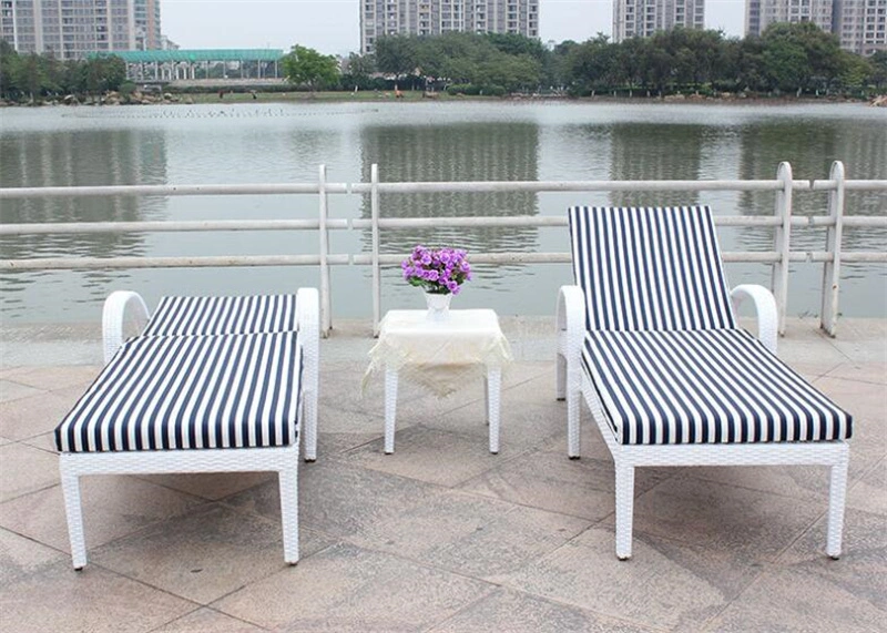 Leisure Imitation Rattan Reclining Bed Outdoor Chaise Lounge