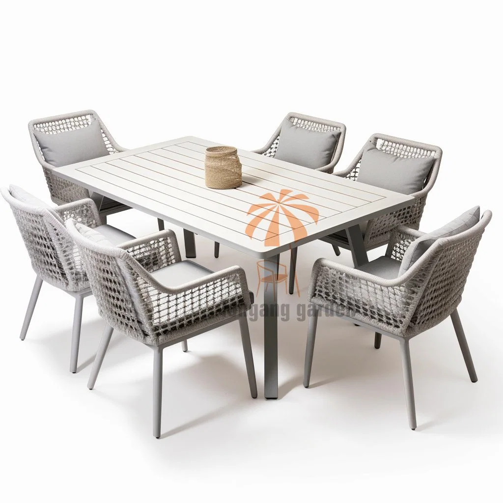 7 Piece Patio Dining Furniture Large Aluminum Garden Set