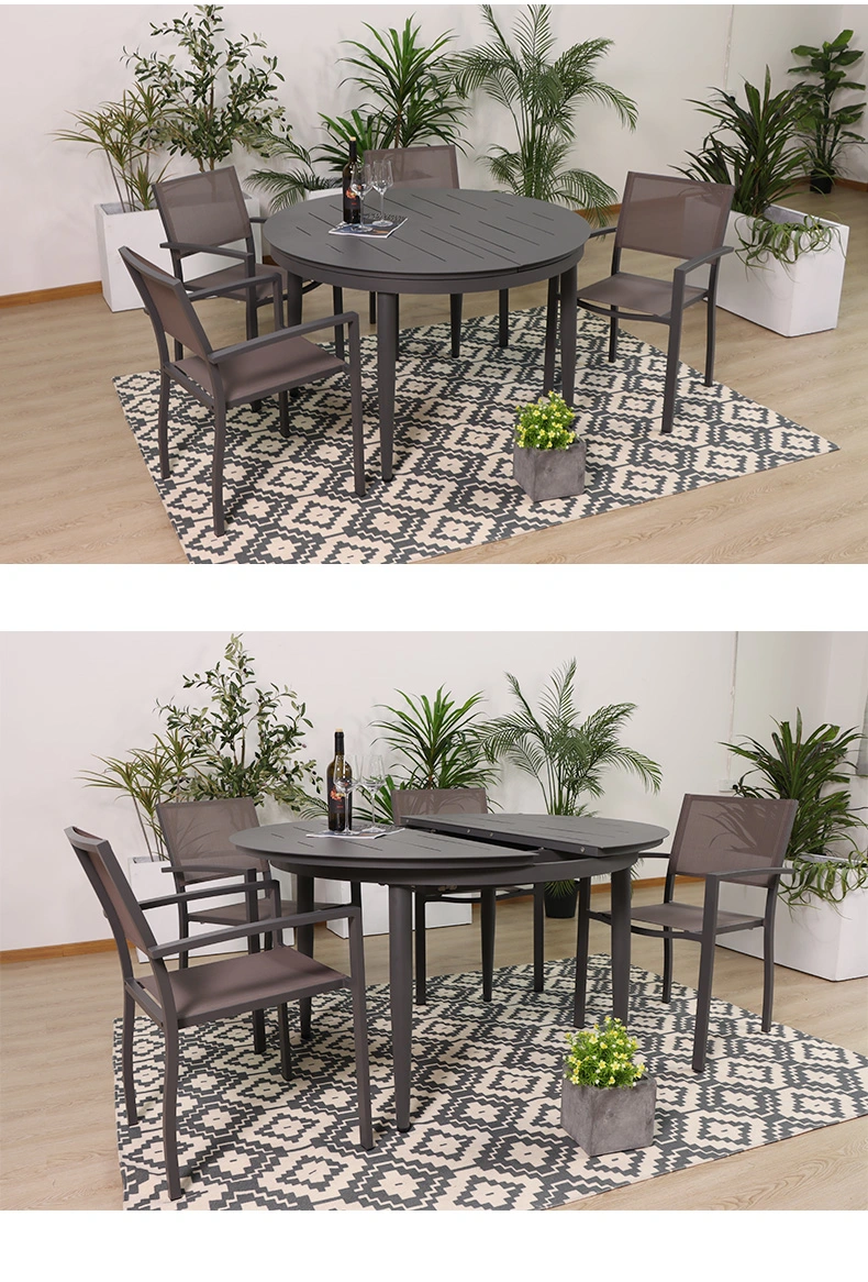 Outdoor Unfolded Garden Round Table and Chairs Patio Dining Sets