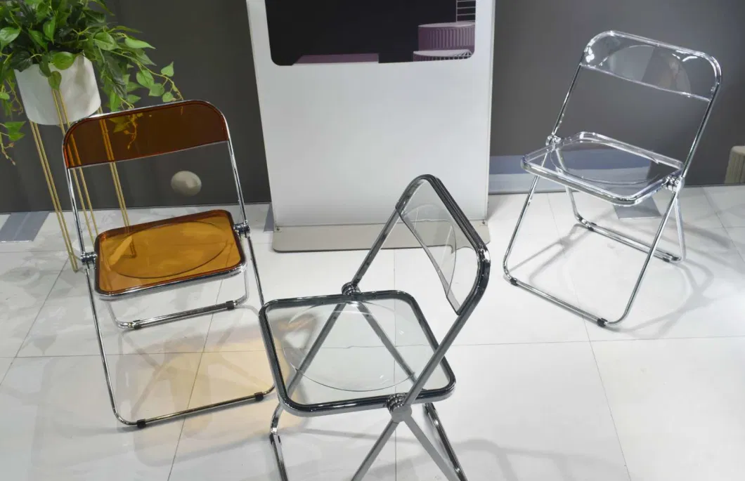 Folding Transparent Modern Dining Chair Plastic Dining Chair