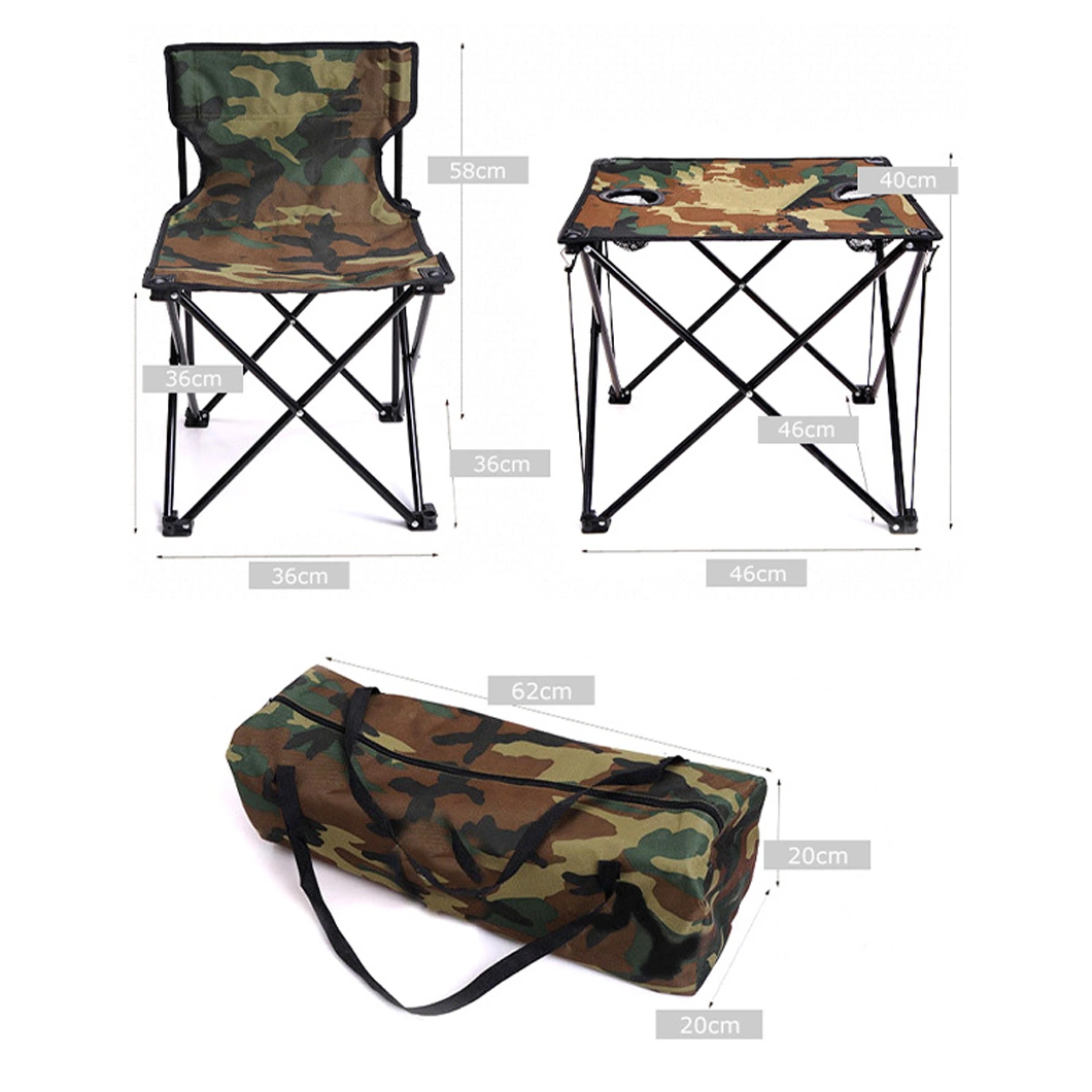 Wholesale Outdoor Camping Small Folding Table and Chair Set High Quality Army Lightweight Portable Chair