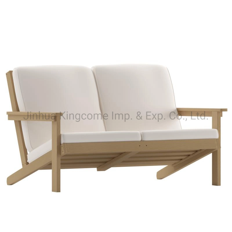 Outdoor Two Person Kd Structure Portable Camping Bench Soft Double Seat Beach Chair in Coffee Color