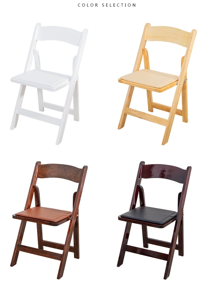 Resin/Solid Wood White Wimbledon Chair Folding Chair for Outdoor Event and Wedding