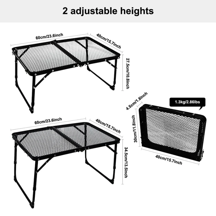 Camping Small Foldable Portable Adjustable Folding Picnic BBQ Beach Table