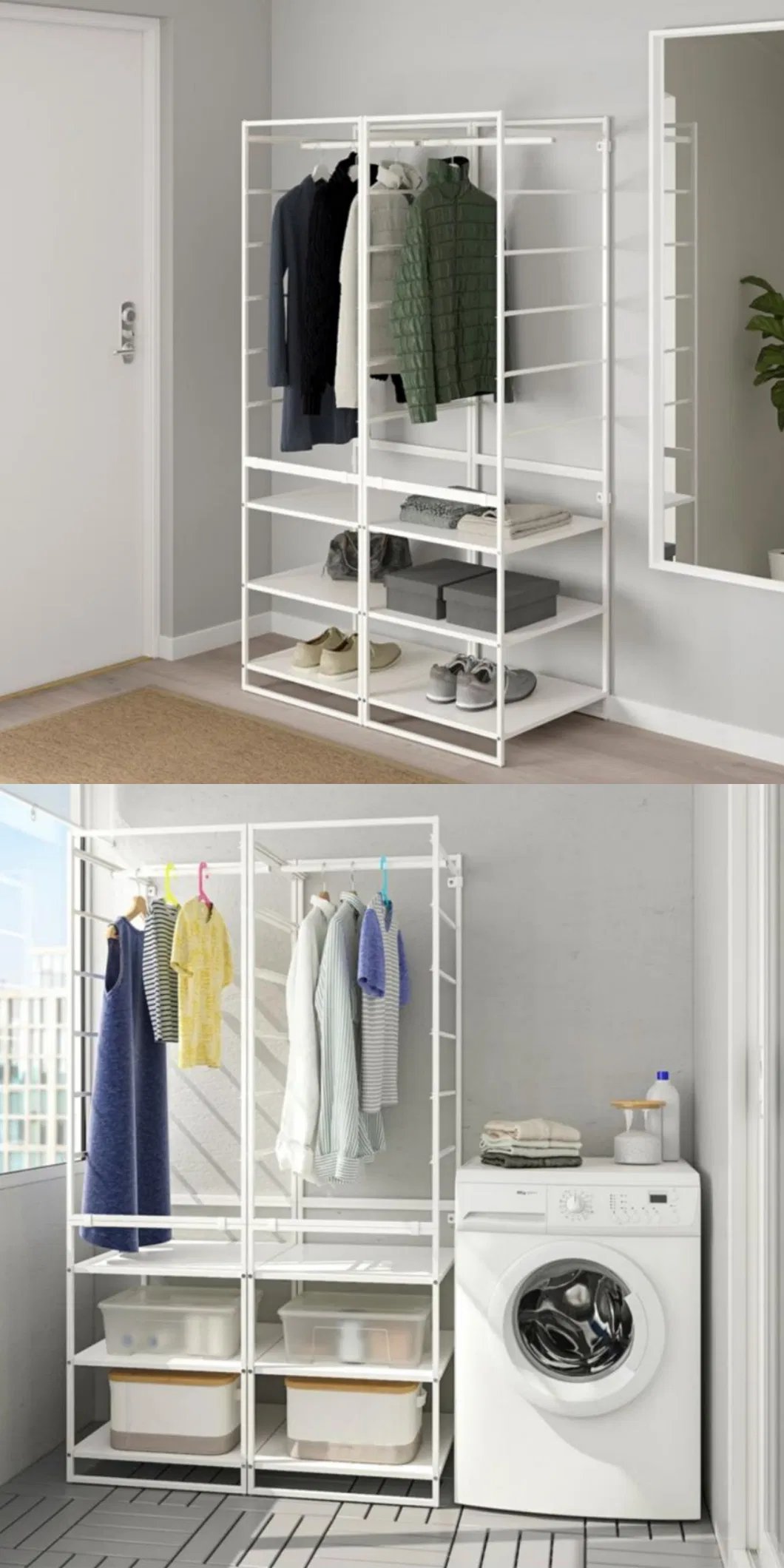 Aluminium Metal Closet Steel Wardrobe Clothes Trouser Shoe Rack