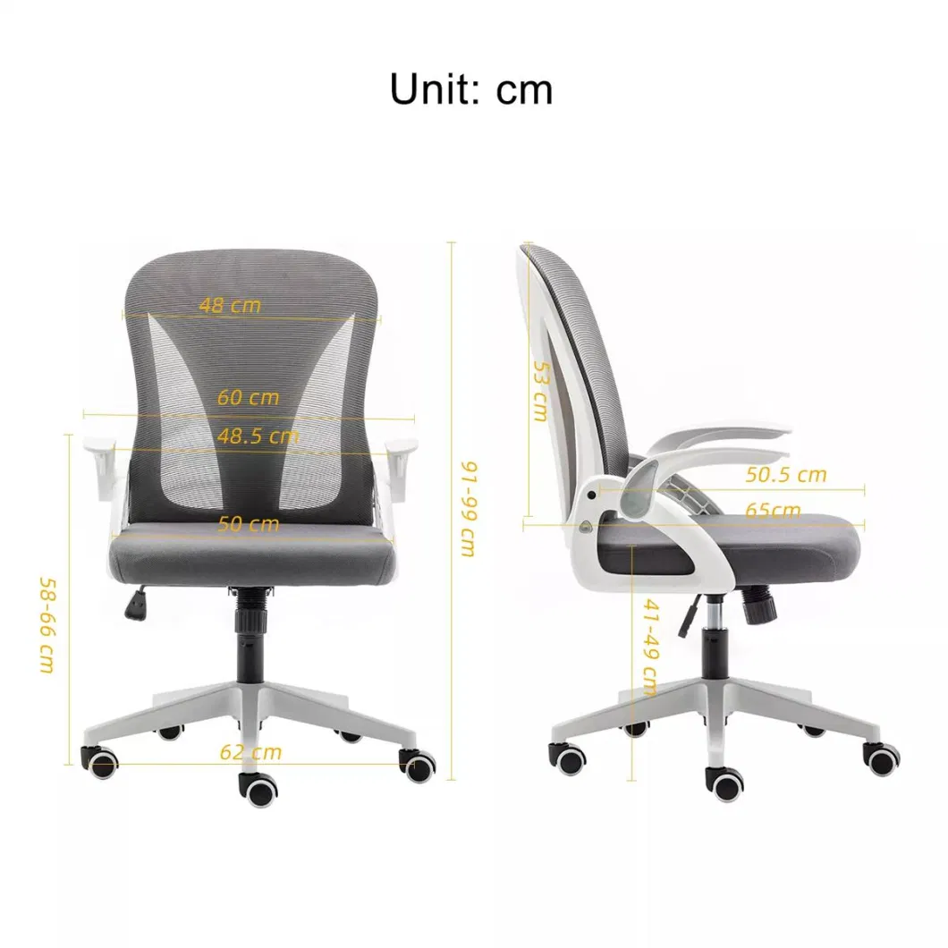 Foldable Backrest Cheap Small Mesh Office Chairs Visitor Waiting Chairs Meeting Room Silla De Oficina Computer Desk Chair