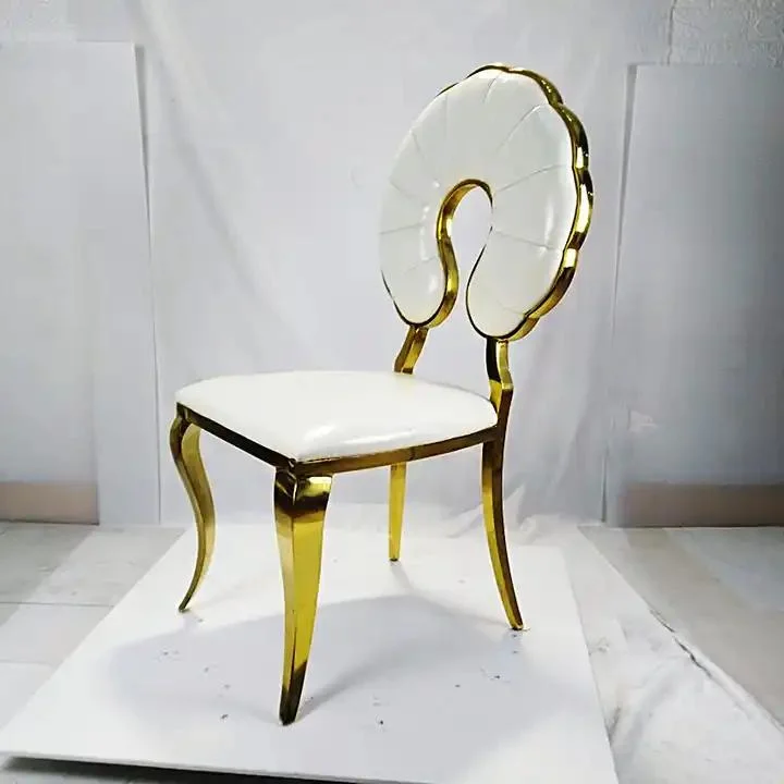 New Design Couple Chair Stainless Steel Modern White Wedding Decoration Dining Chair for Party Banquet