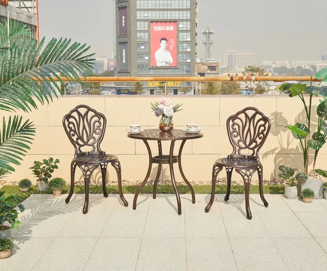 Outdoor Cast Aluminum Round Table Chair Combination Courtyard Leisure Balcony Garden Simple Furniture