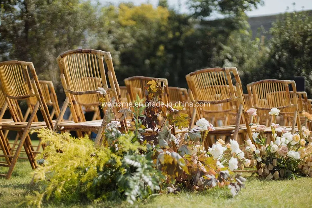 Outdoor Events Party Used Folding Bamboo Chair Catering Furniture Banquet Folding Chair Bamboo