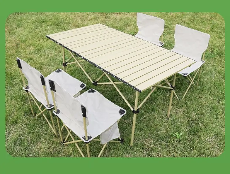 Outdoor Folding Table and Chair Portable Outdoor Floor Table and Chair Camping Picnic Egg Roll Table and Chair Car Folding Table and Chair