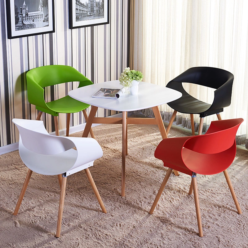 Wood Legs Lounge Indoor Plastic Chair for Living Room